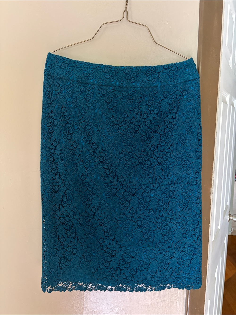 Teal Lace Pencil Skirt - Women's Classic Silhouette